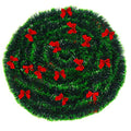 33FT Artificial Pine Christmas Garland with 24Pcs Red Bows F397