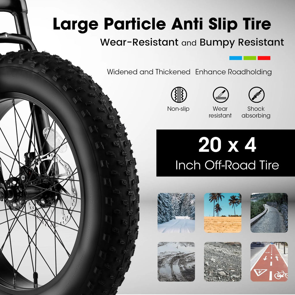 20 Inch 4 Wide Fat Tire 7 Speed Steel Frame Kids Bike T86485