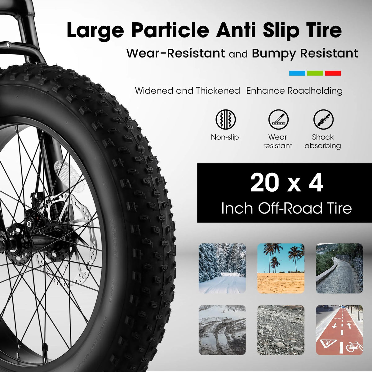 20 Inch 4 Wide Fat Tire 7 Speed Steel Frame Kids Bike T86485