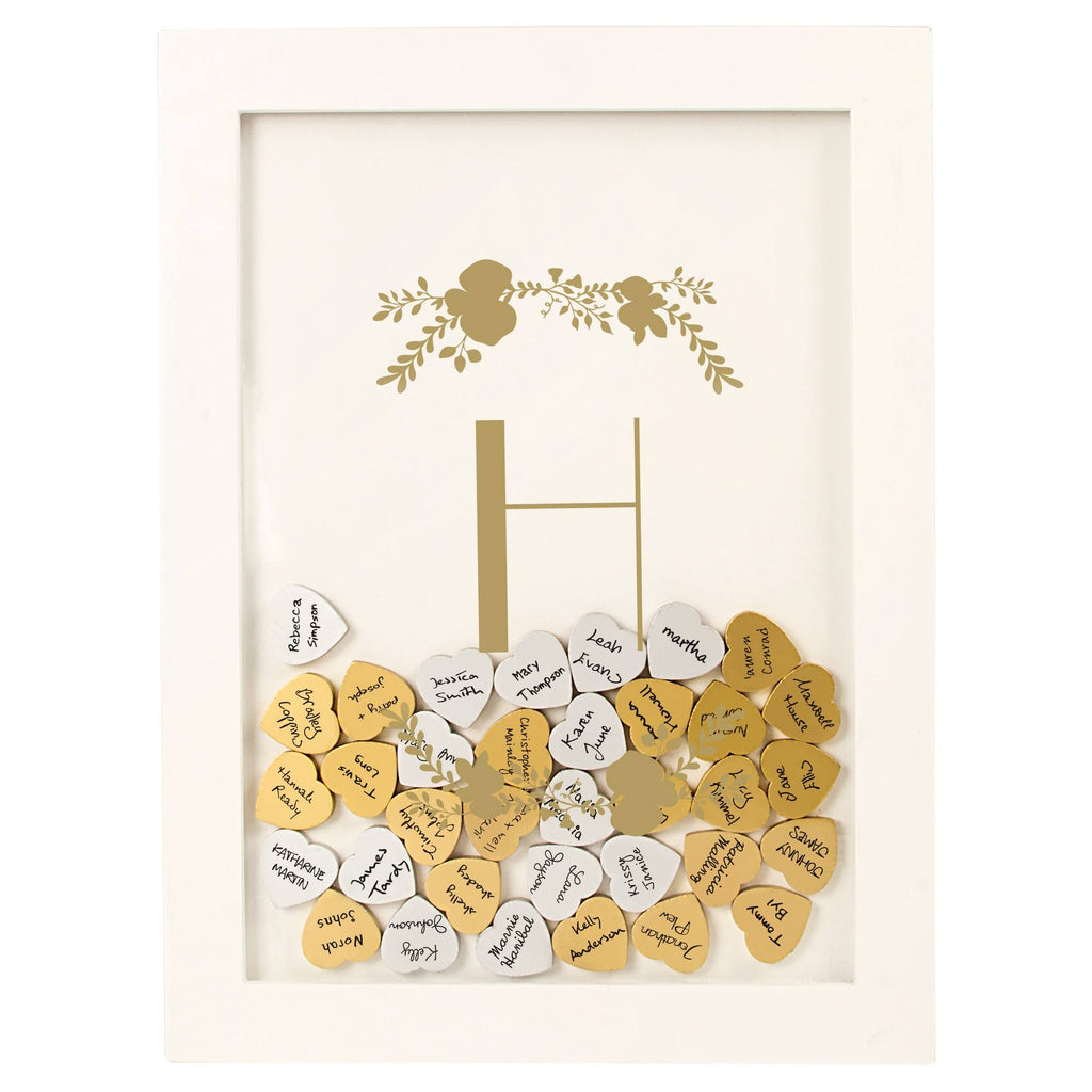 Gold Heart Drop Guestbook I822
