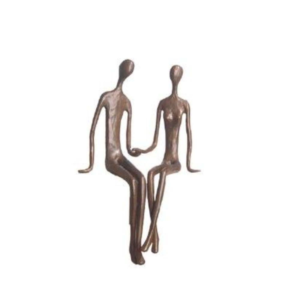 Cast Bronze Sitting Couple O8831