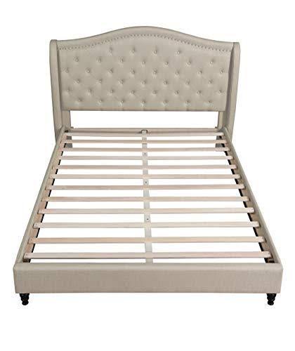 Beige King Upholstered Tufted Platform Bed O23765