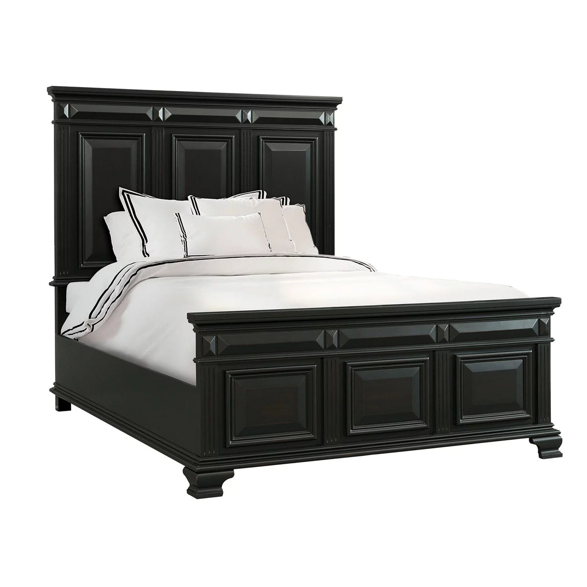 King Panel Bed in White U56370