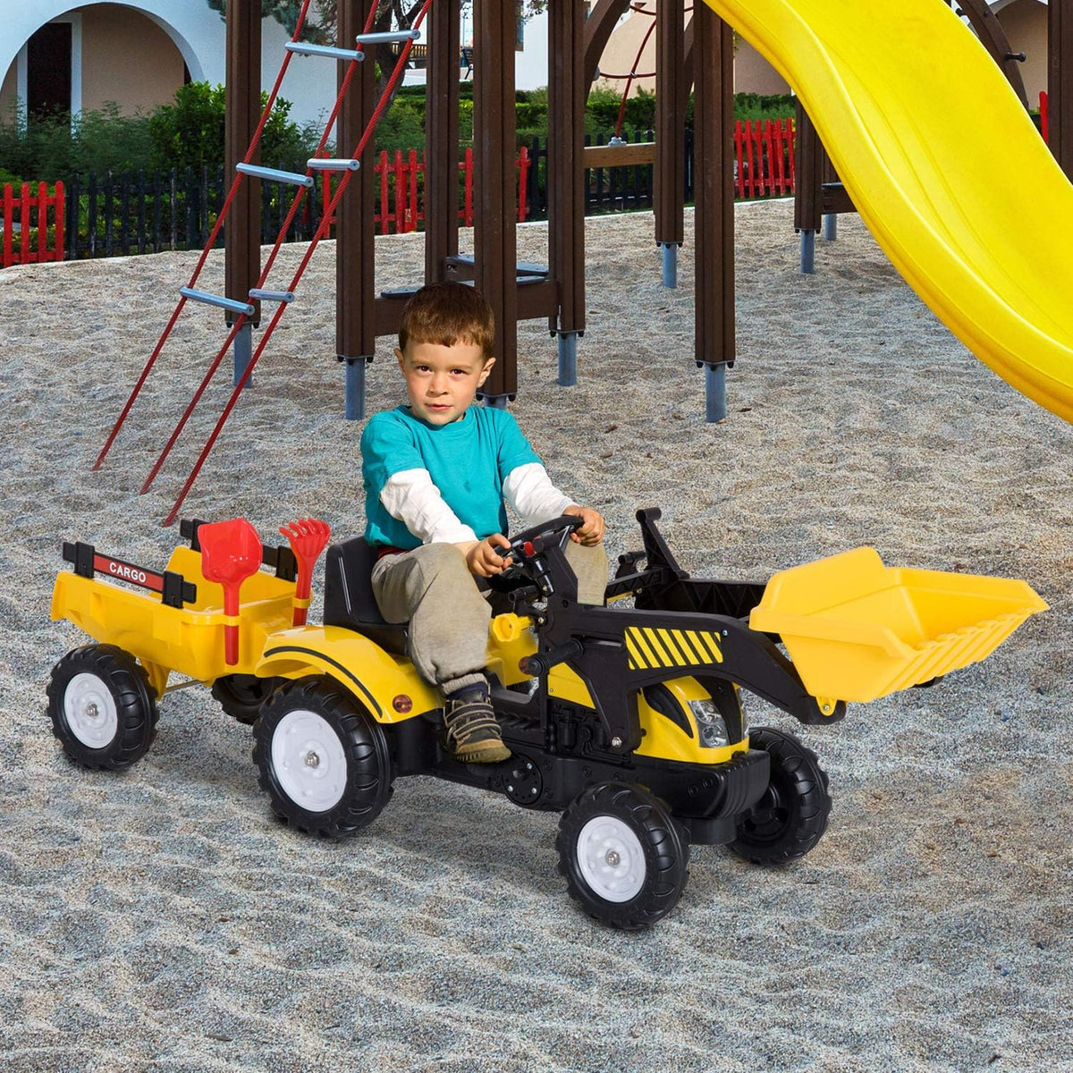 Ride-On Kids Bulldozer Toy with Dirt Bucket I433