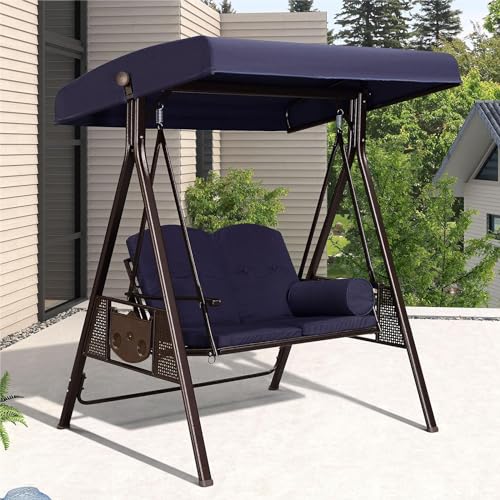 3-Seat Outdoor Patio Swing with Canopy and Cushions Z3289