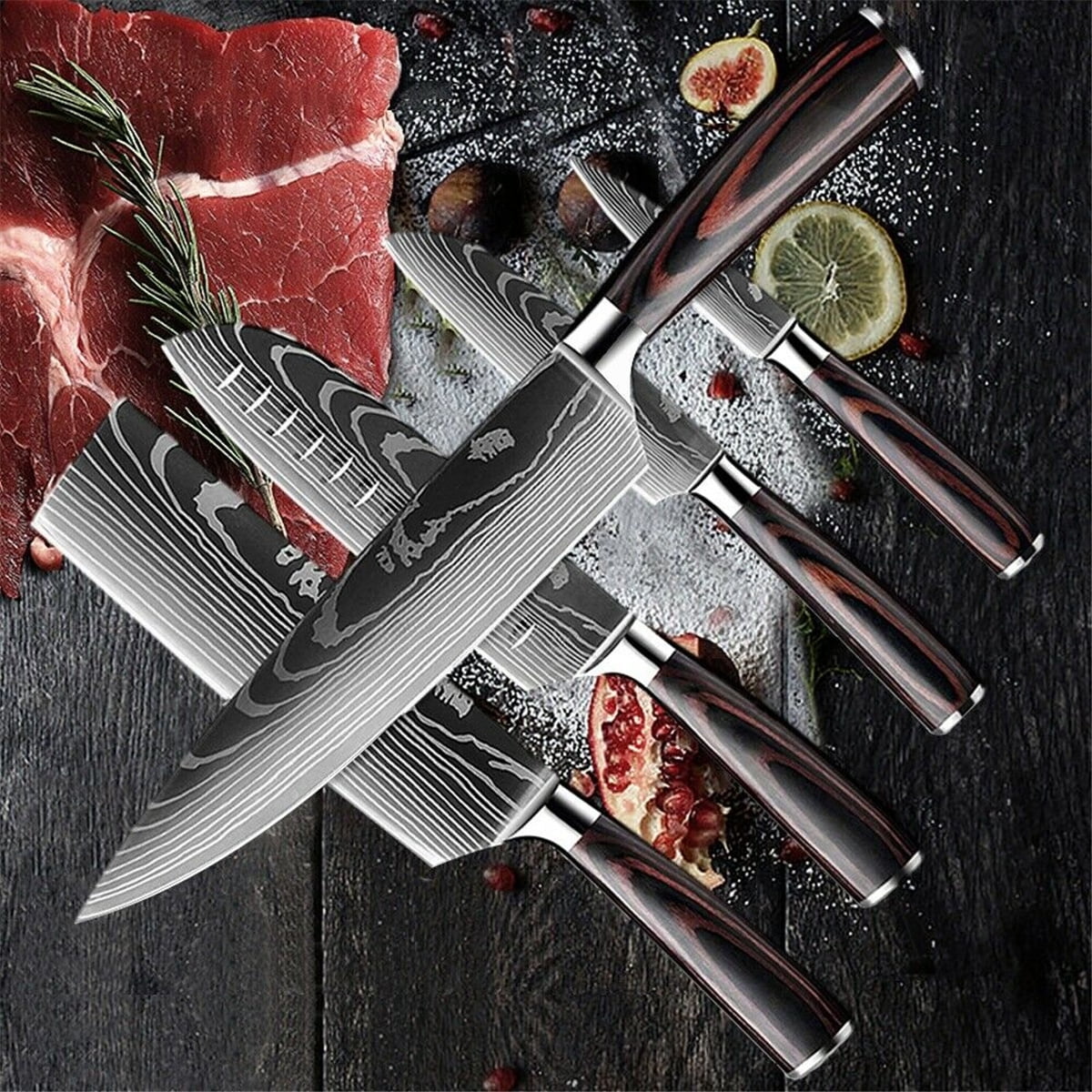 5 PCS Kitchen Knife Boxed Set with Sheaths C139