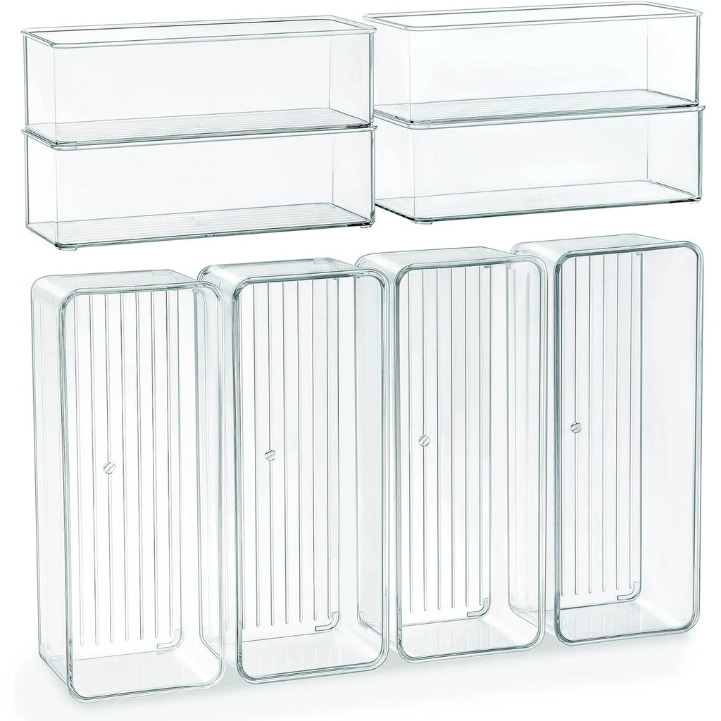 8 PACK Clear Plastic Stackable Storage Bins H981073