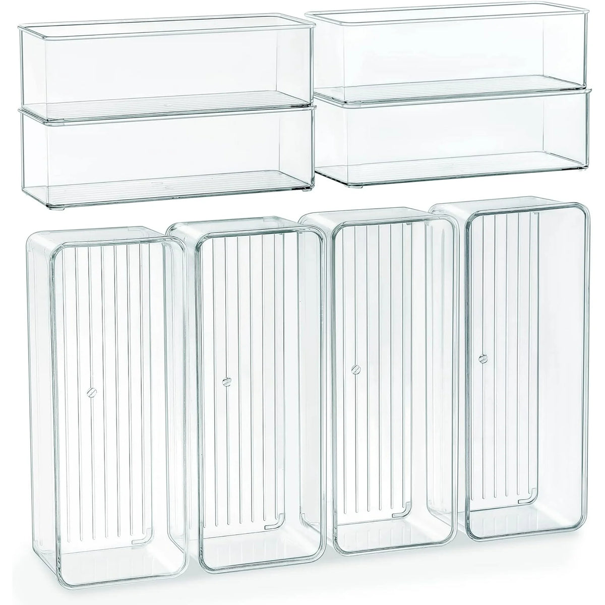 8 PACK Clear Plastic Stackable Storage Bins H981073
