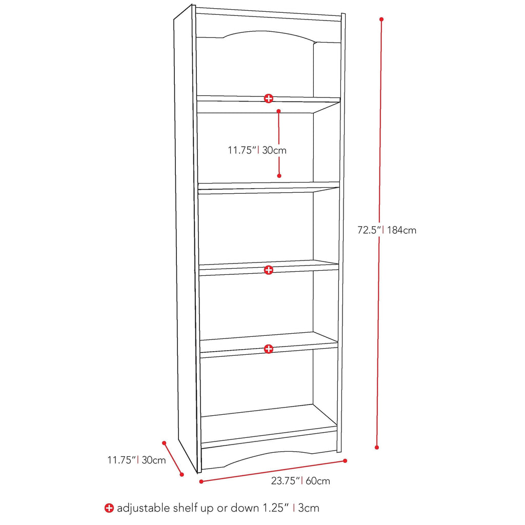 Midnight Black 72-Inch Bookcase P702179