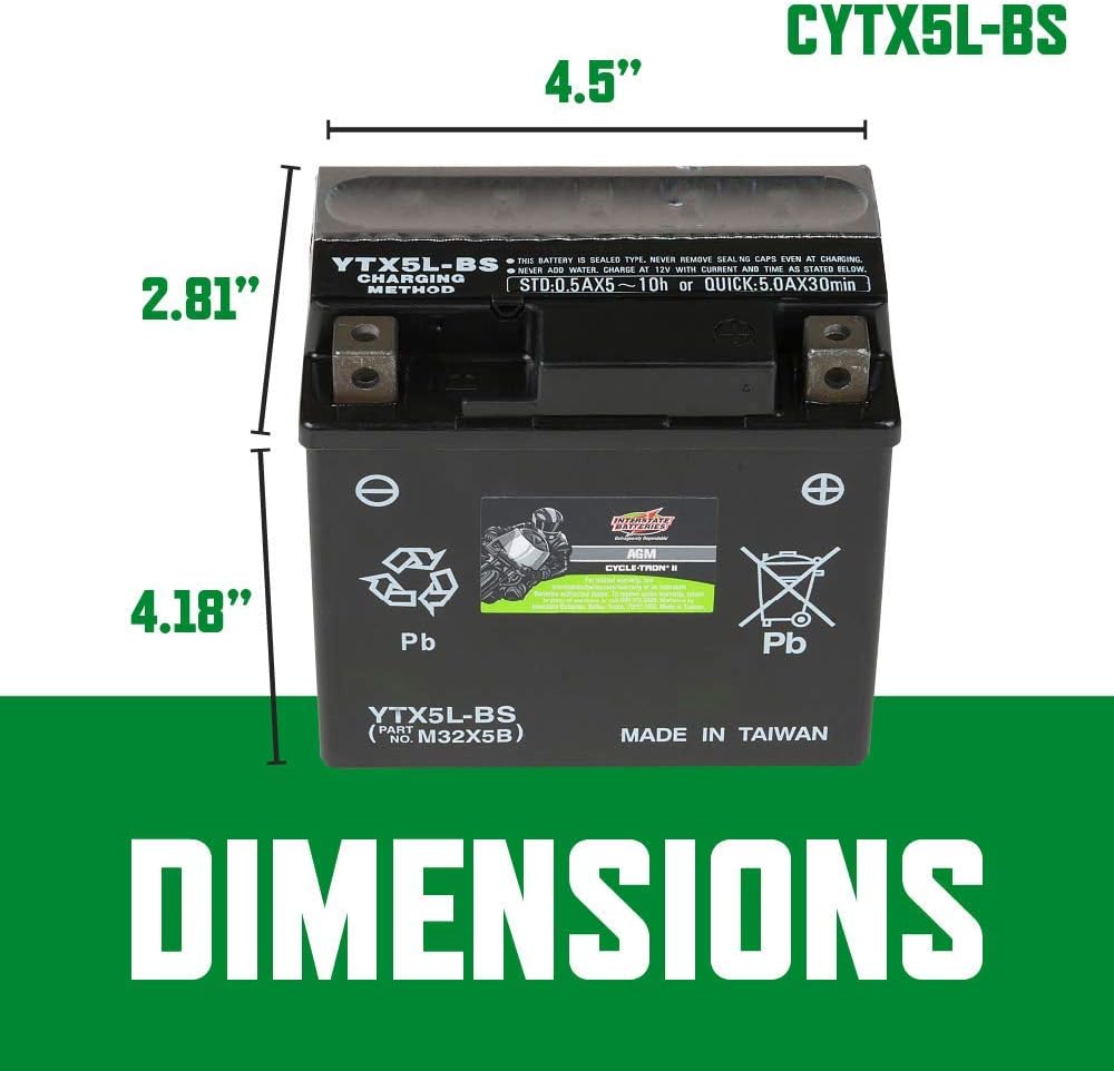 12V 4Ah AGM Powersports Battery Pack of 2 Y390