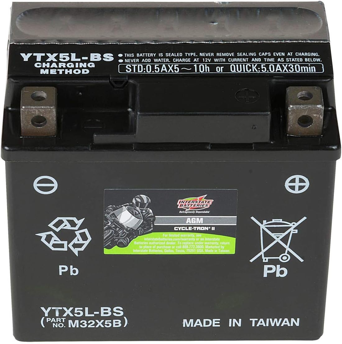 12V 4Ah AGM Powersports Battery Pack of 2 Y390