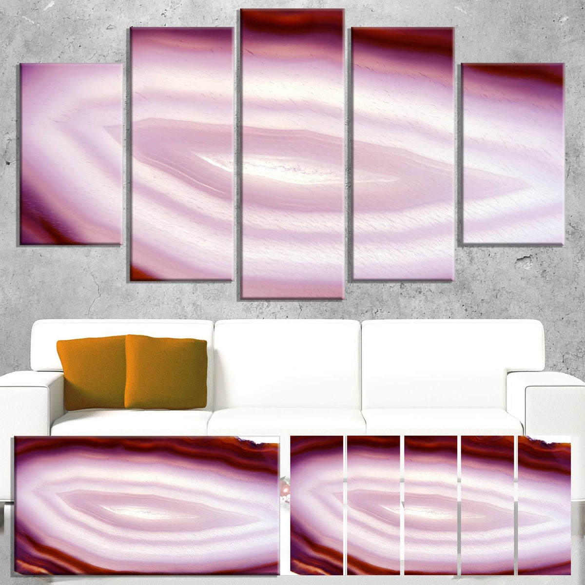 Pink Agate Geode Geological Crystals Canvas Artwork R807