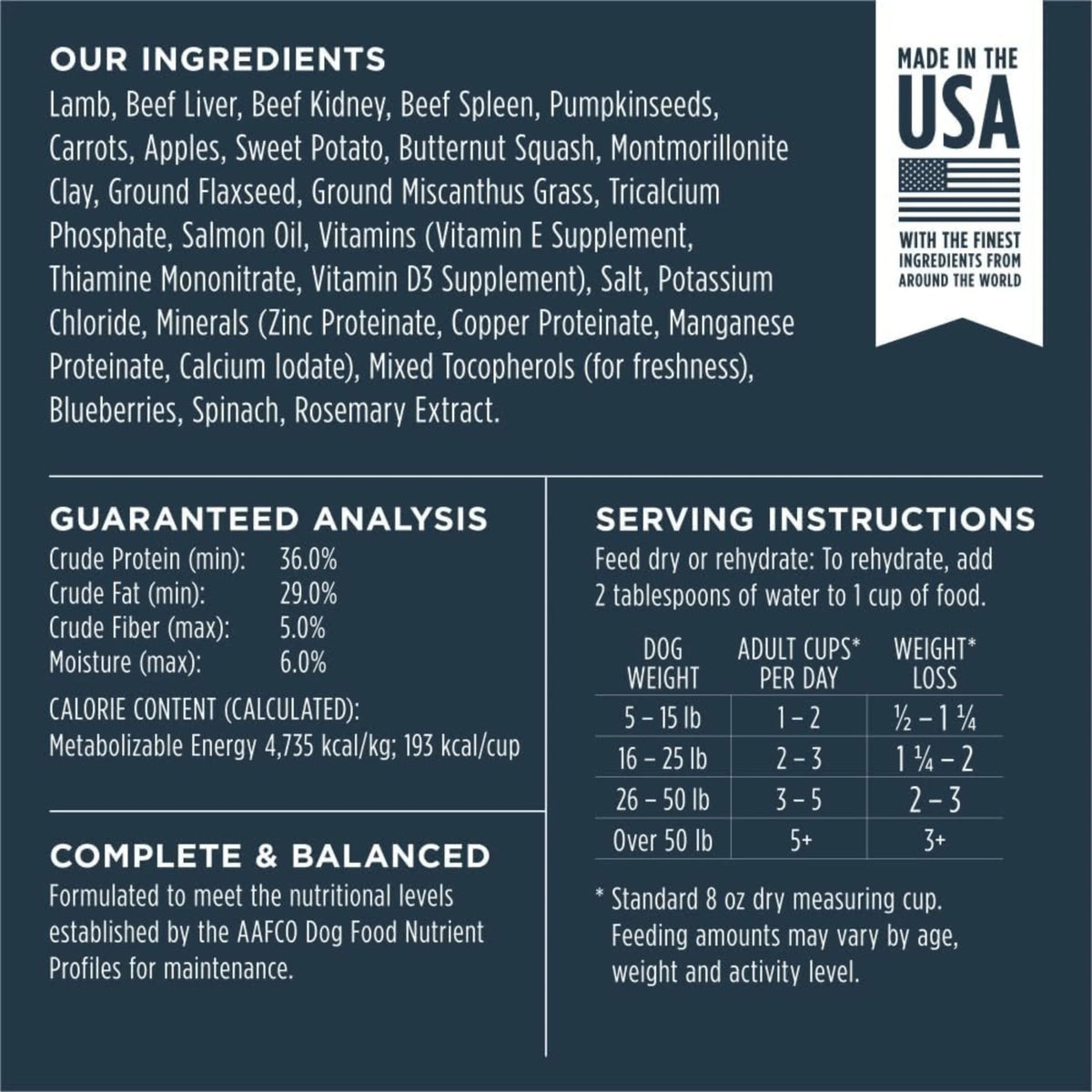 Freeze Dried Raw Grain Free Lamb Recipe Dog Food, 24 oz. Bag X780026