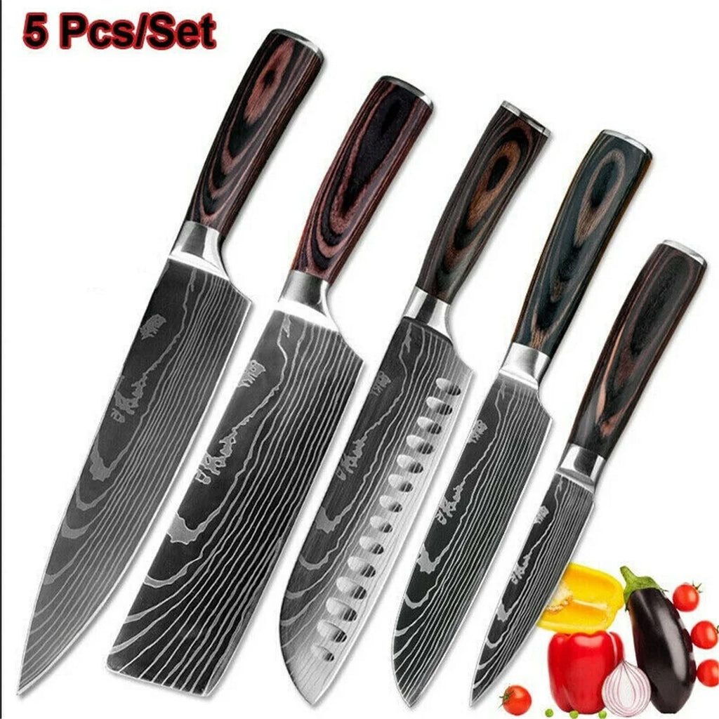 5 PCS Kitchen Knife Boxed Set with Sheaths C139