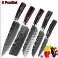 5 PCS Kitchen Knife Boxed Set with Sheaths C139