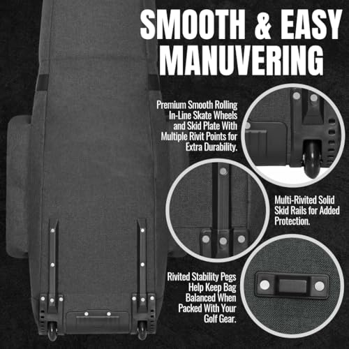 Soft-Sided Golf Travel Bag Cover with Wheels S463041