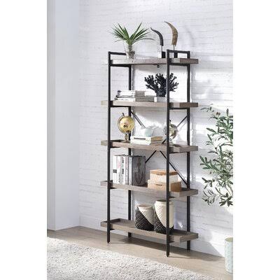 Gray Steel Etagere Bookcase J937