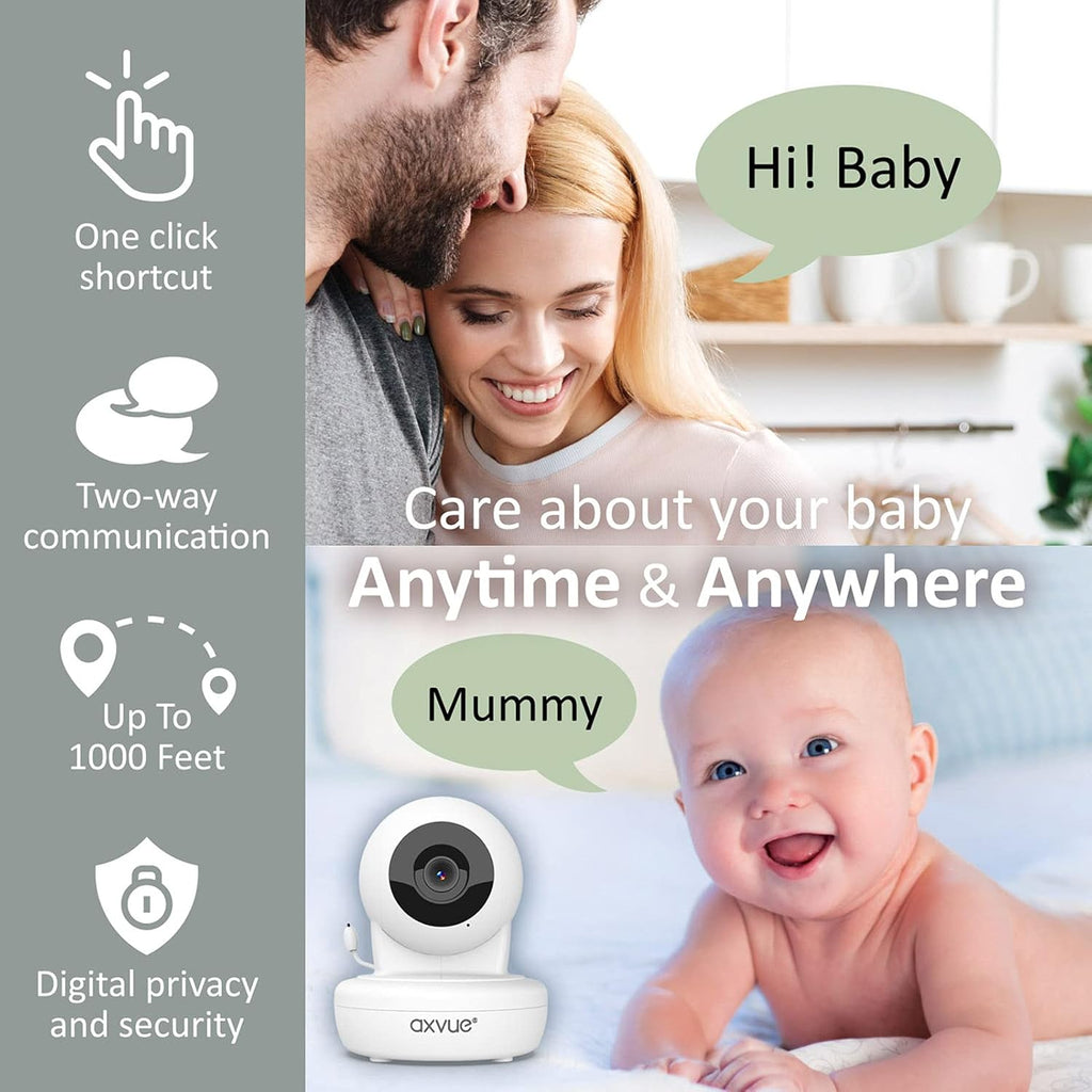 Baby Monitor with Remote Pan-Tilt-Zoom Camera, 4.3” Screen, Night Vision, Talk Back, Room Temperature, Lullabies, 1000ft Range V190329