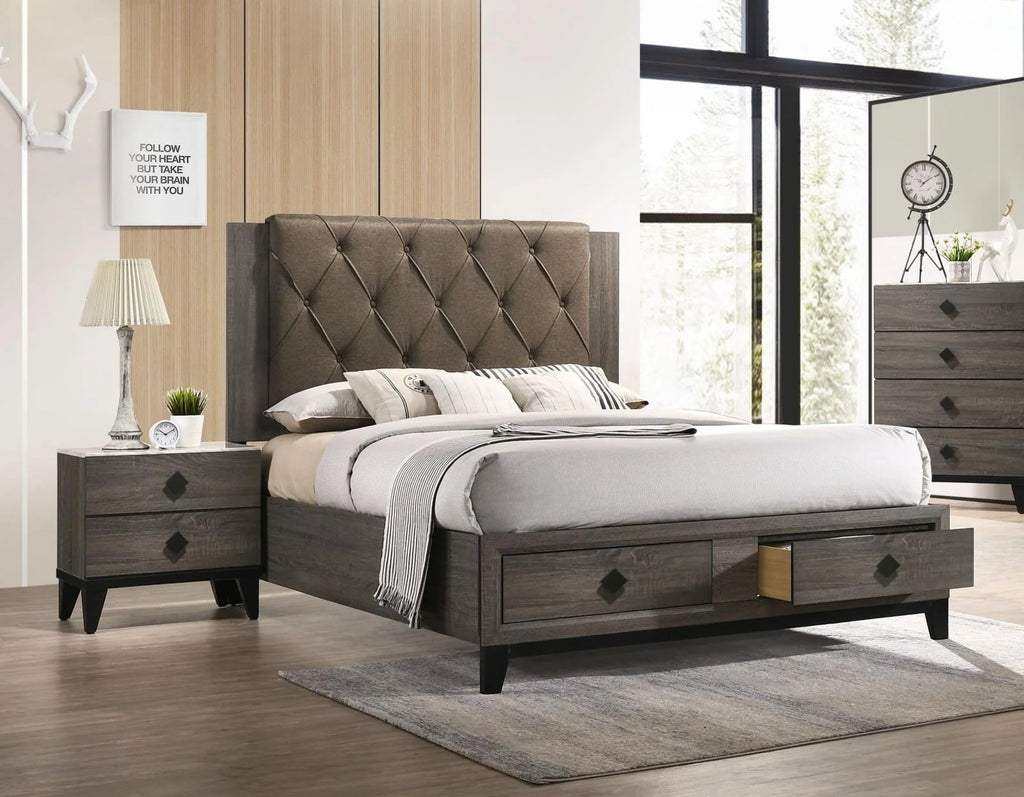 Gray Oak Storage King Bedroom Set 3Pc Z665314