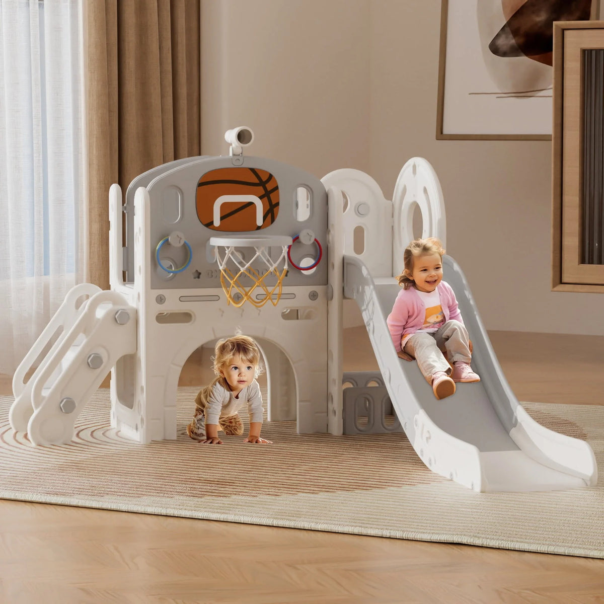 7 in 1 Toddler Slide Set with Basketball Hoop and Ball K792