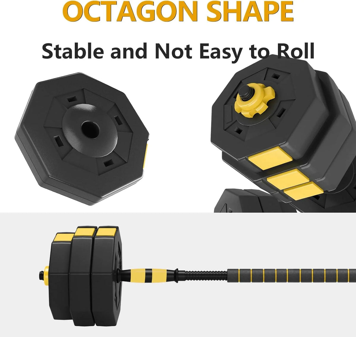 Adjustable Dumbbells Set 55LB 66LB 3 in 1 J4178