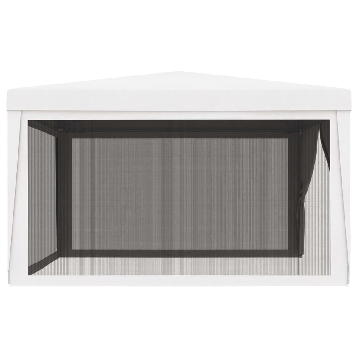 White Party Tent with 4 Mesh Sidewalls Outdoor Gazebo Canopy Sun Shade Shelter 13.1ft x 13.1ft x 9ft Q452