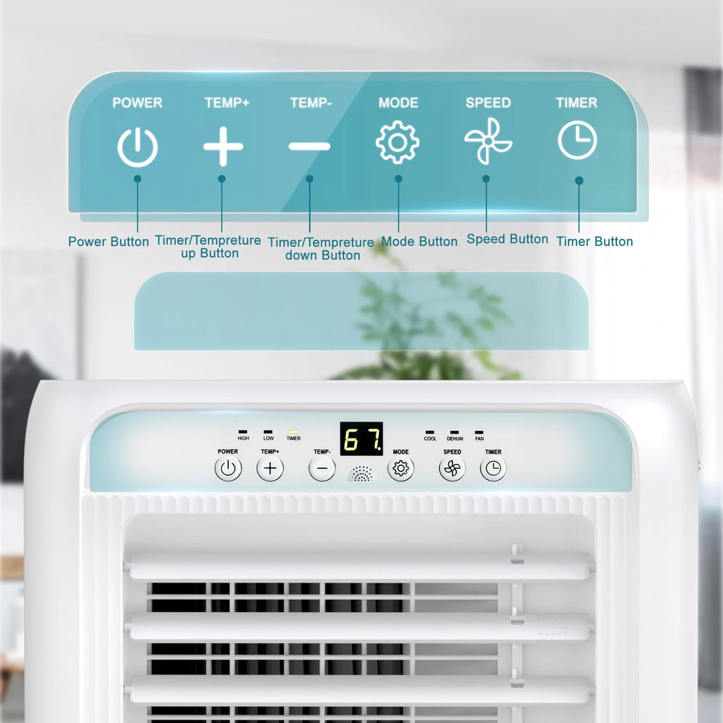 8000 BTU Portable Air Conditioner with Dehumidifier & Fan Mode, White K790001