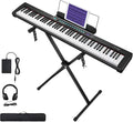 88-Key Semi-Weighted Electronic Keyboard Piano with X-Stand, Sustain Pedal, Power Supply, Carrying Case I2929
