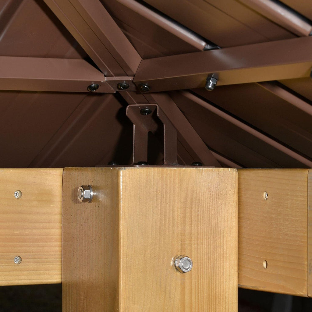 10x10 Hardtop Gazebo with Wooden Frame P3490