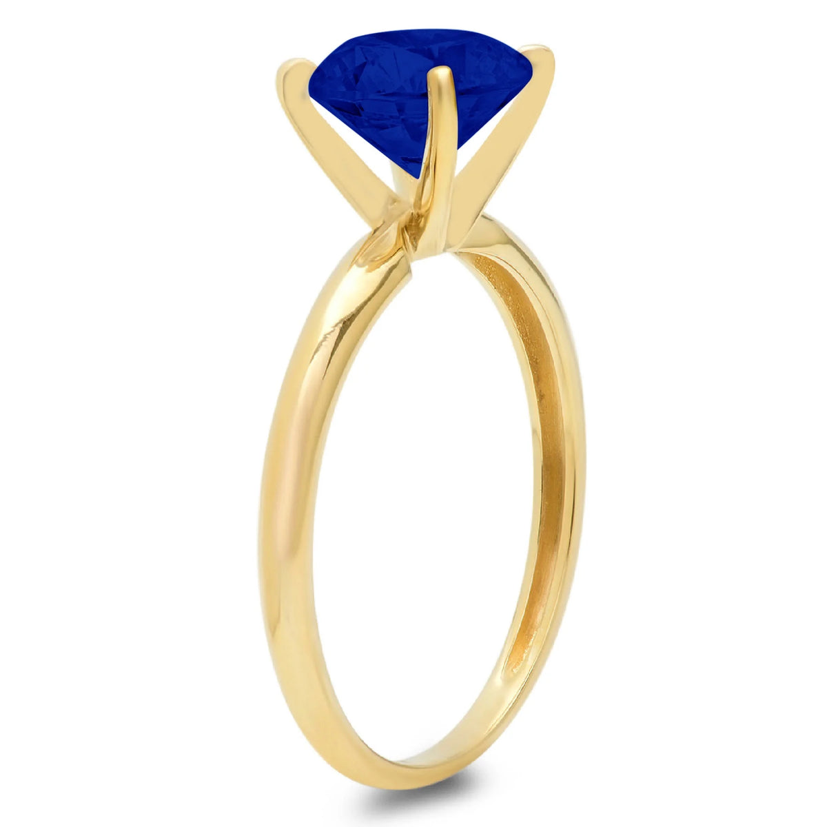 1ct Round Cut Simulated Blue Sapphire 18k Yellow Gold Engagement Ring Size 9.5 D453104