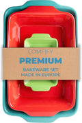Ceramic Bakeware Set of 3 Stoneware Casserole Dish Oven Safe W83696