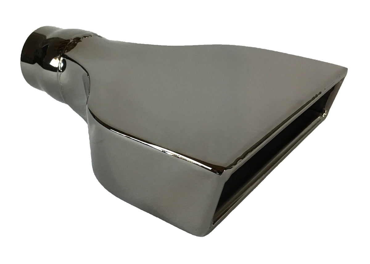 Exhaust Tip 7.75 x 2.25" Outlet 10.00" Long 2.50" Inlet Rolled Rectangle Stainless Black Chrome Y4794