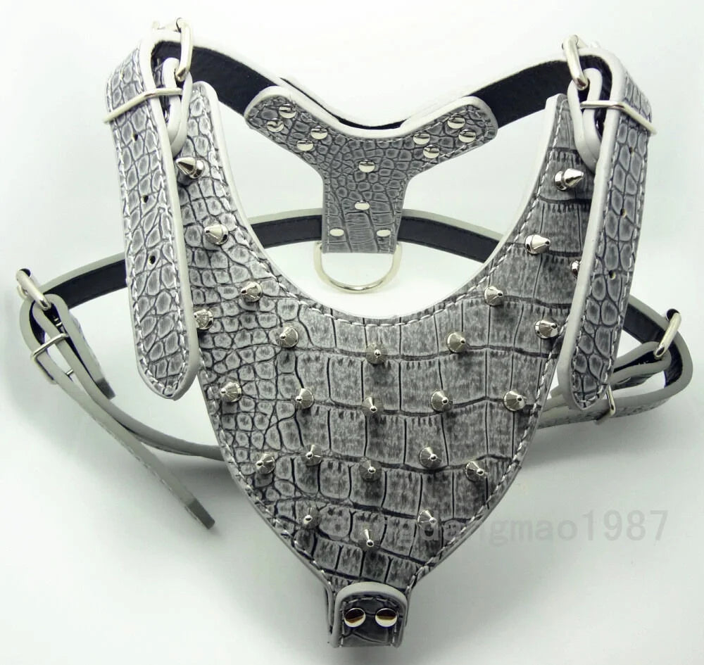 Spiked Studded Leather Dog Harness M2916