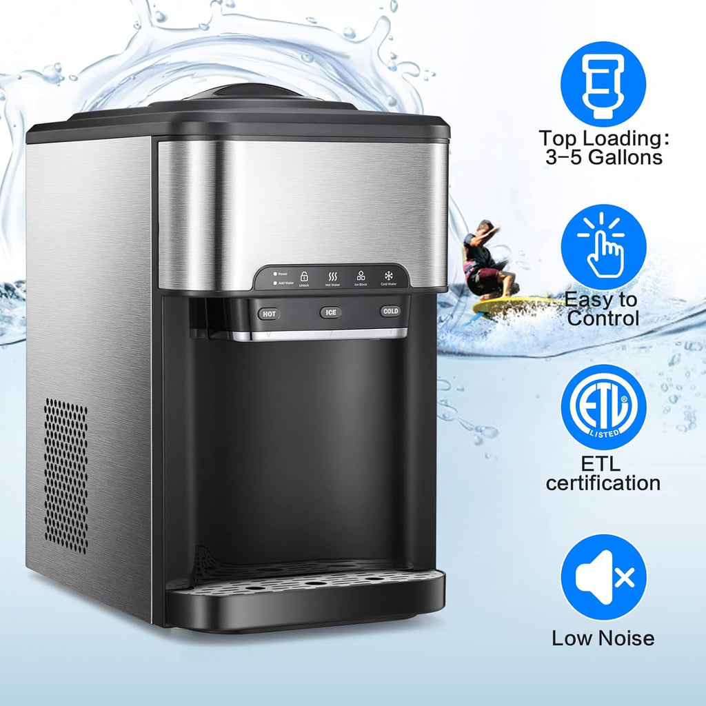 3-in-1 Top Loading Water Cooler Dispenser with Built-in Ice Maker D6599