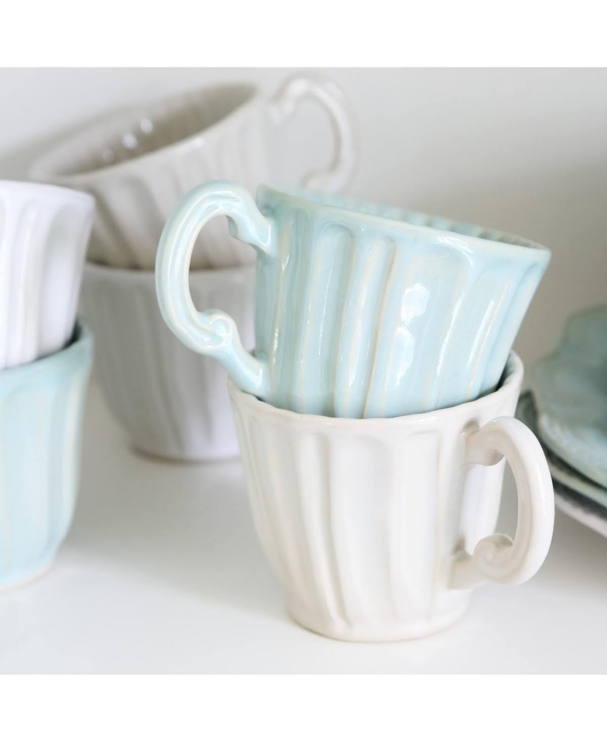 Aqua Stone Mugs (Set of 4) K614