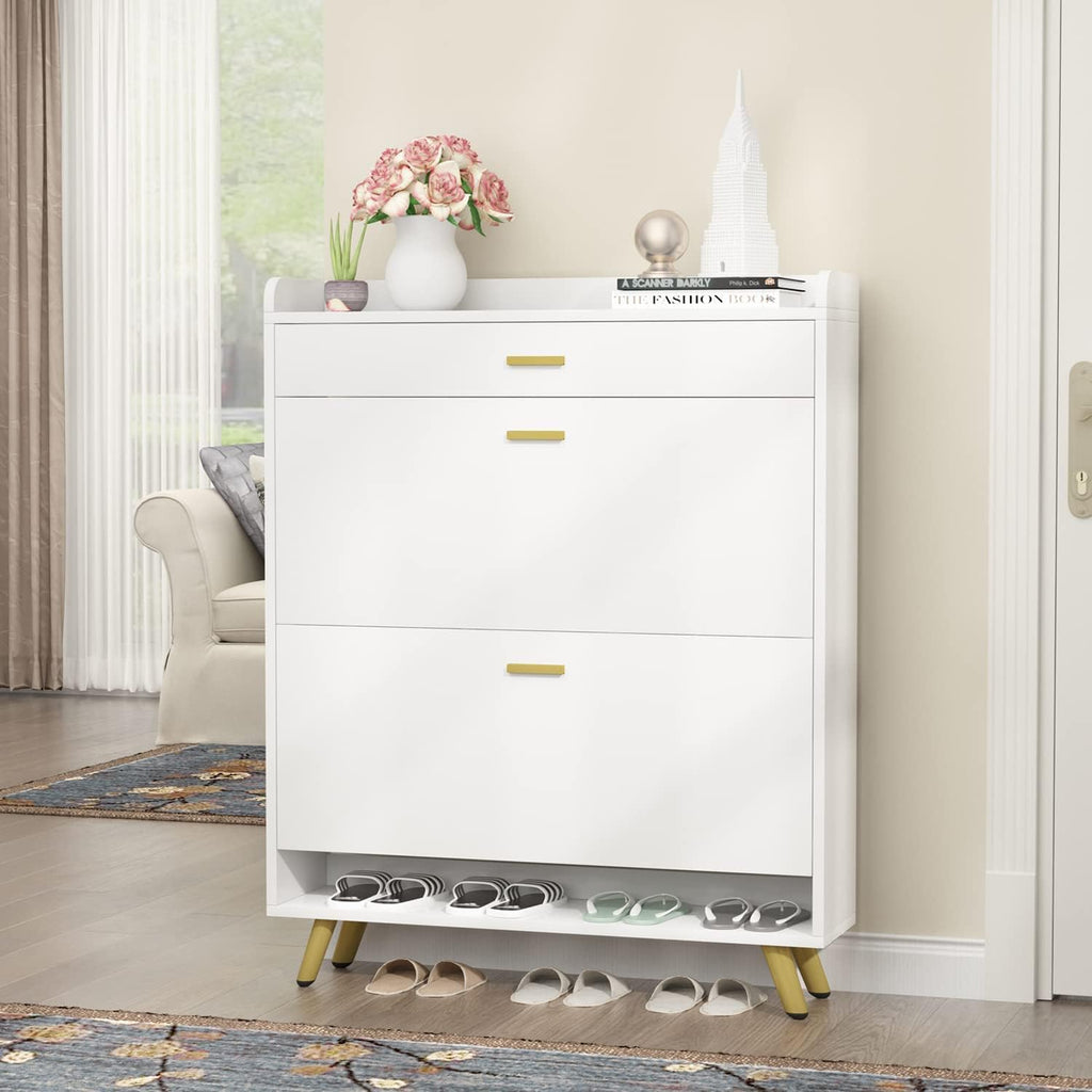 5-Tier Shoe Storage Cabinet with Drawers, White M7179