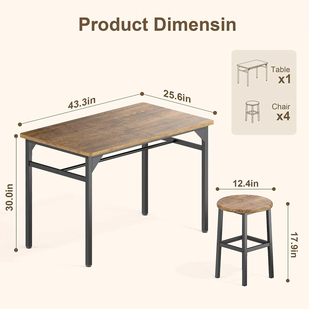 Black Dining Table Set for 4 T64920
