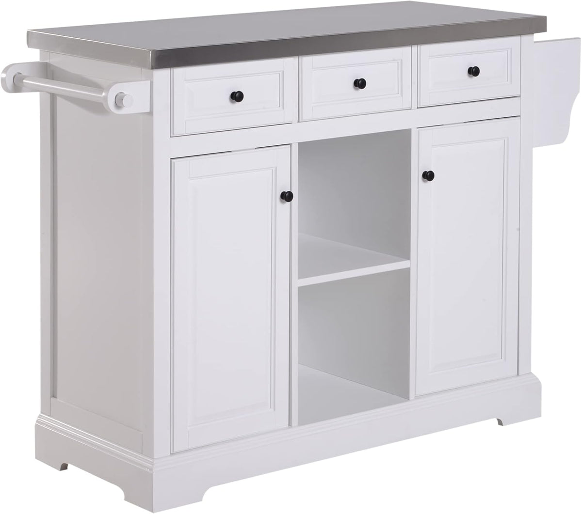 Rolling Kitchen Island with Stainless Steel Top H386