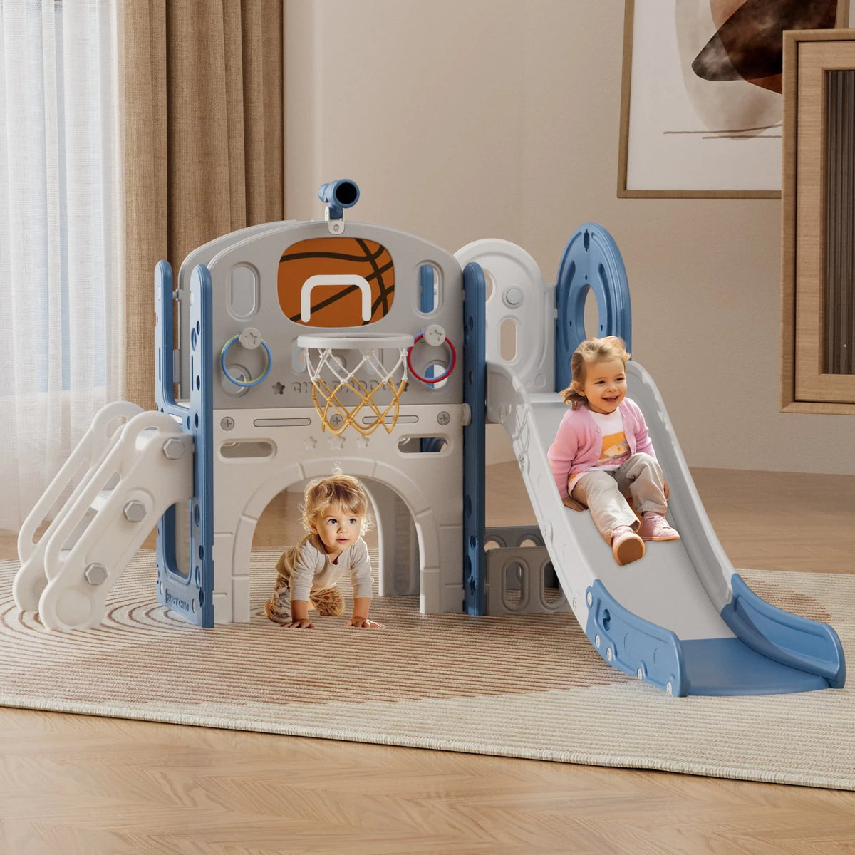 7 in 1 Toddler Slide Set with Basketball Hoop and Ball K792