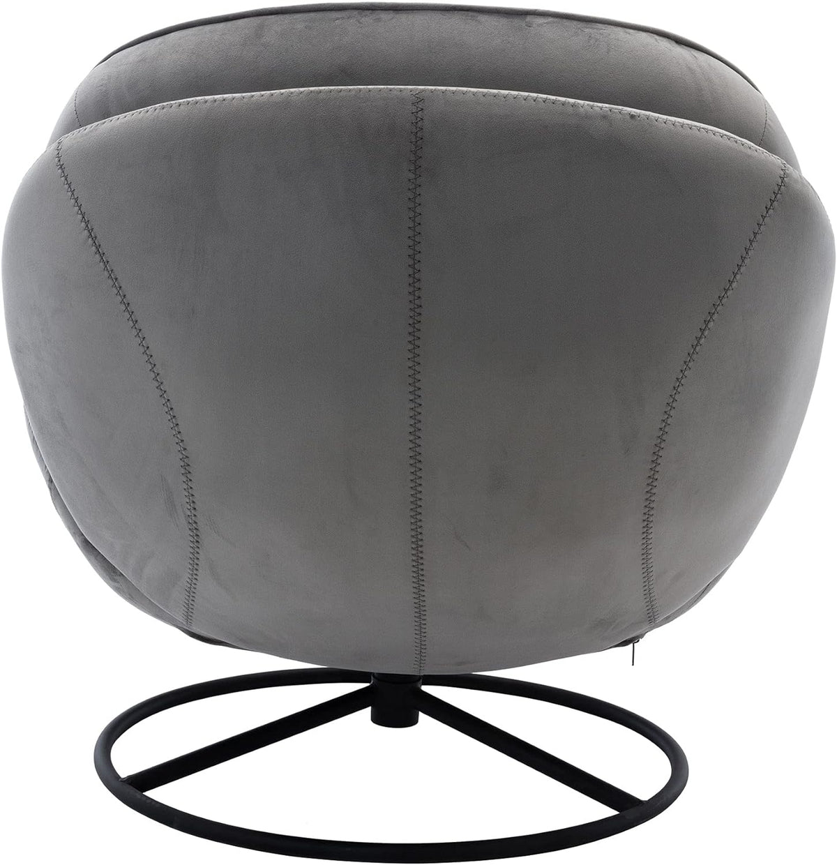 Grey Velvet Swivel Accent Chair with Ottoman and Metal Frame L55712