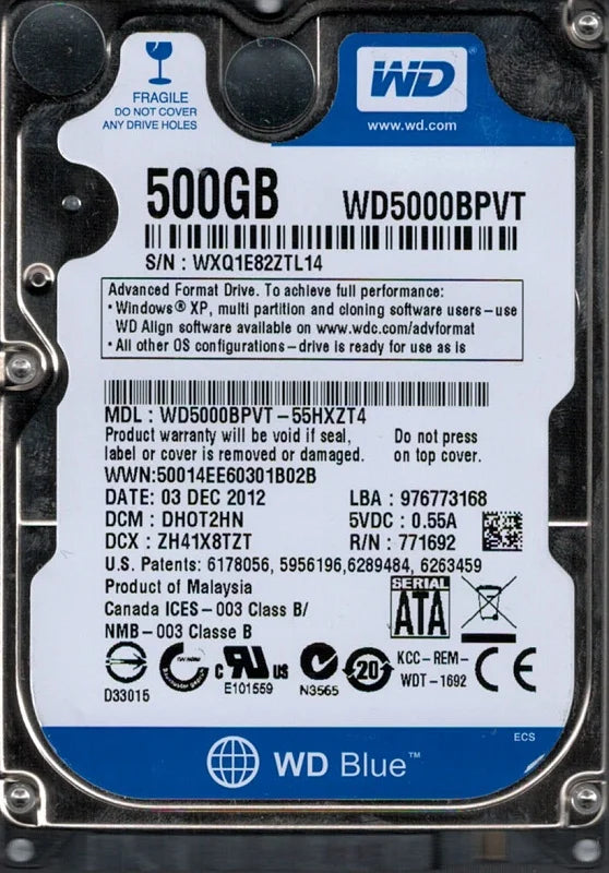 500GB Hard Drive U524