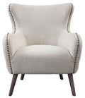 Off White Linen Wingback Chair A644