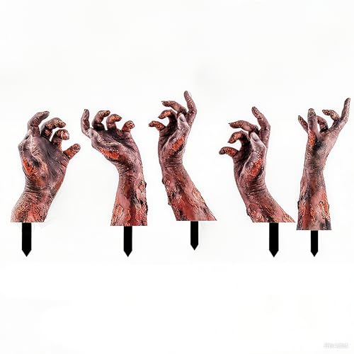 5 Pack Halloween Zombie Arm Yard Stakes F164212