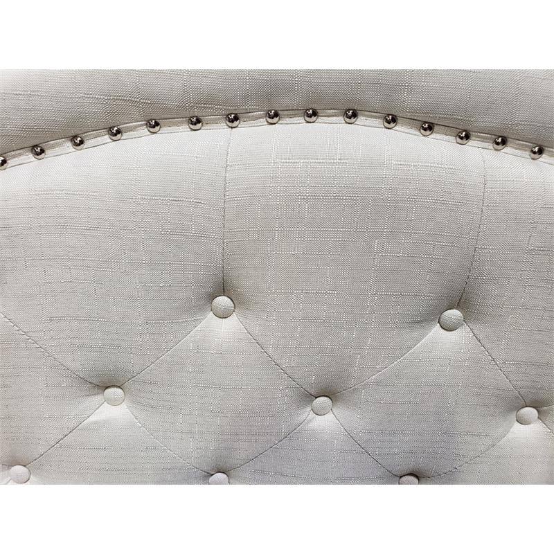 Beige King Upholstered Tufted Platform Bed O23765