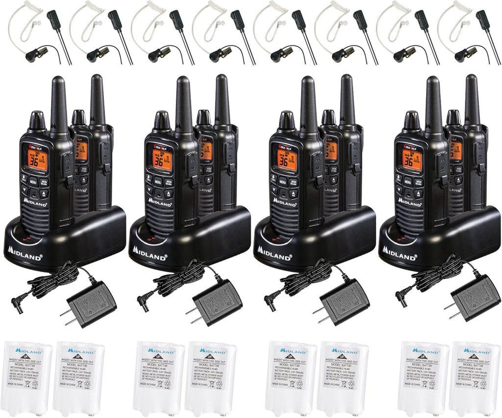 36 Channel FRS Two-Way Radio Walkie Talkie, 121 Privacy Codes, NOAA Weather Scan + Alert, Yellow/Black, 3-Pack P84648