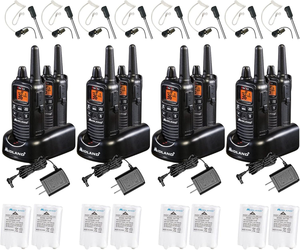 36 Channel FRS Two-Way Radio Walkie Talkie, 121 Privacy Codes, NOAA Weather Scan + Alert, Yellow/Black, 3-Pack P84648