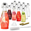 12 Pack 17 oz Glass Bottle Set with Swing Top Stoppers P227