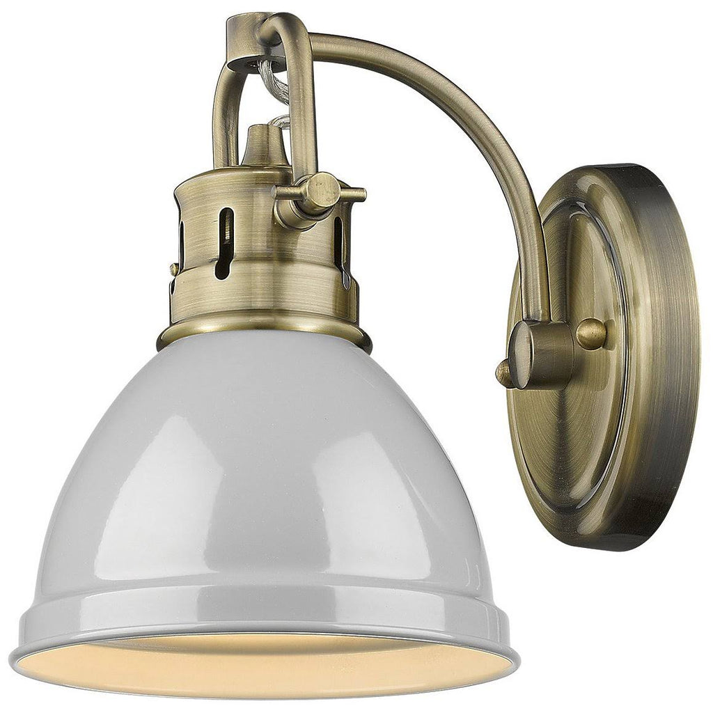 Bath Vanity with Gray Shade Aged Brass N9871