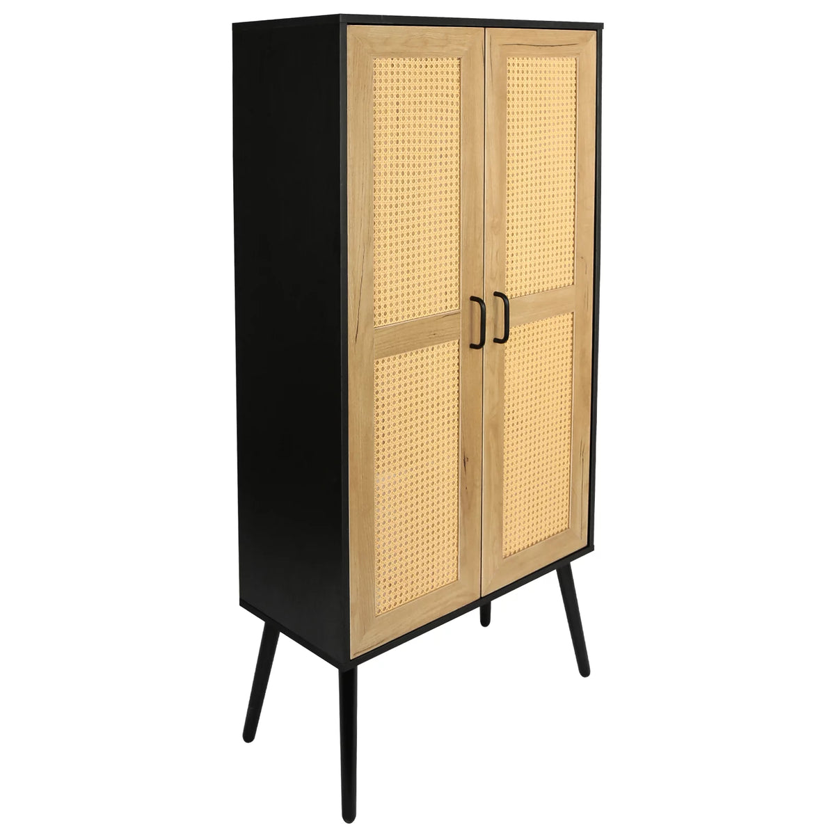 59'' Tall Rustic Storage Cabinet with Shelf Rattan V224