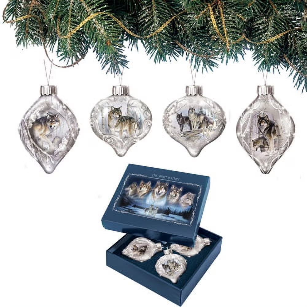 Set of 4 Glass Ornaments Christmas Decoration L88459